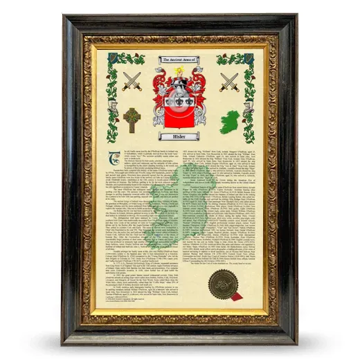 Hisler Armorial History Framed - Heirloom