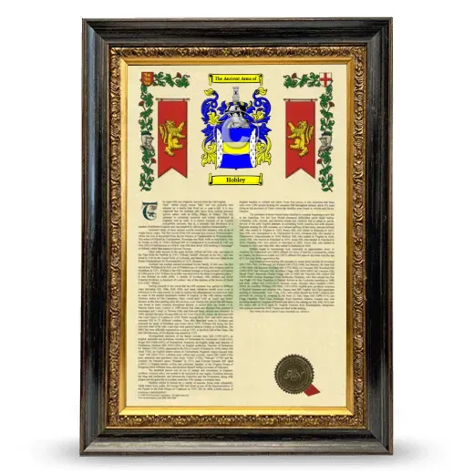 Hobley Armorial History Framed - Heirloom