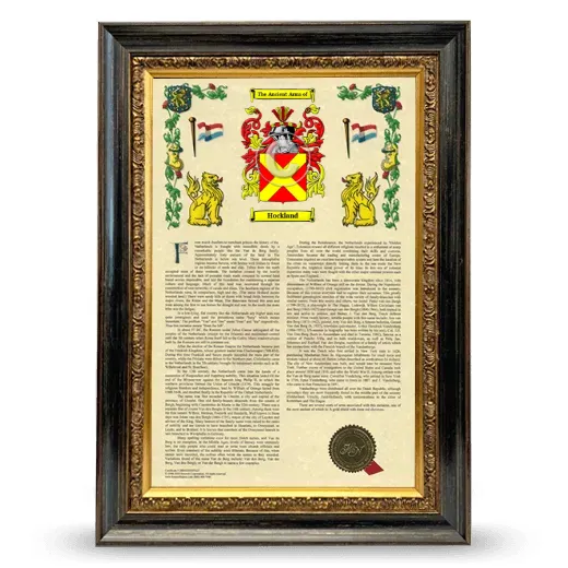 Hockland Armorial History Framed - Heirloom