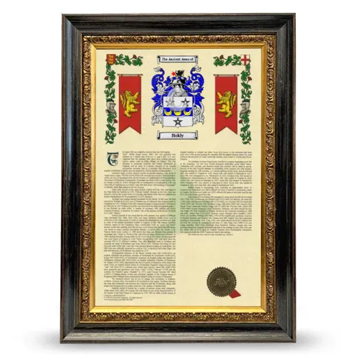 Hokly Armorial History Framed - Heirloom