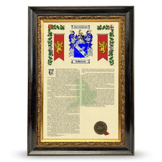 Hollinwork Armorial History Framed - Heirloom