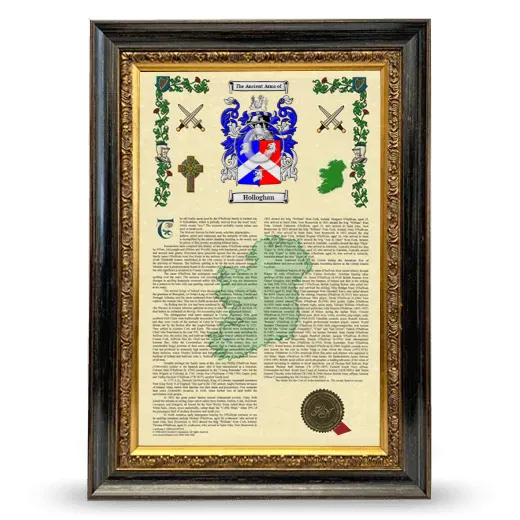Holloghan Armorial History Framed - Heirloom