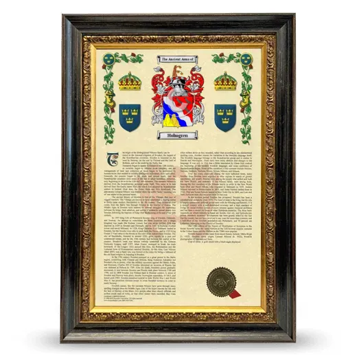 Holmgren Armorial History Framed - Heirloom