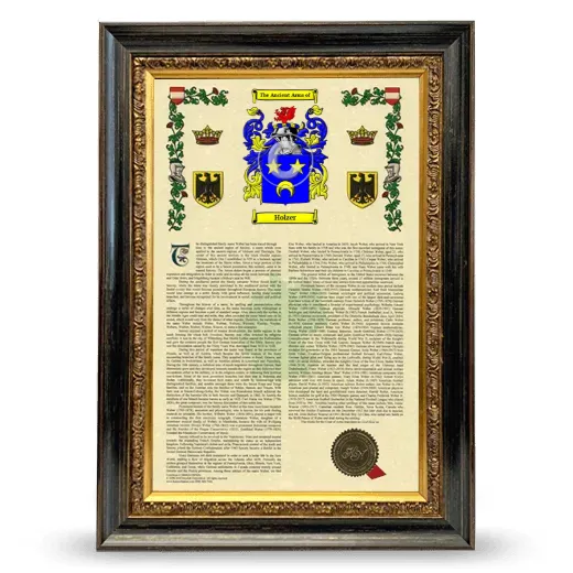 Holzer Armorial History Framed - Heirloom