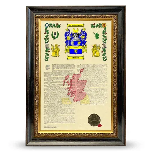 Homels Armorial History Framed - Heirloom