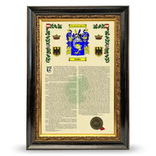 Hoober Armorial History Framed - Heirloom
