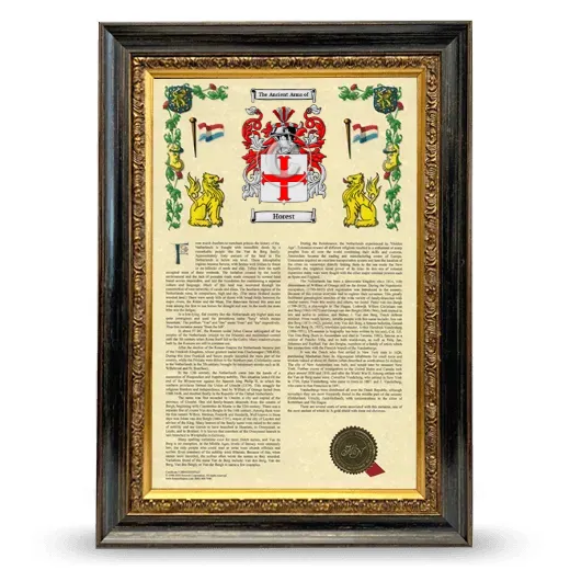 Horest Armorial History Framed - Heirloom