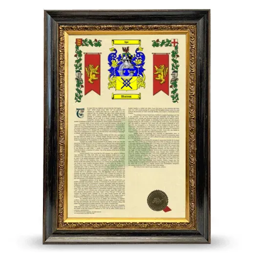 Horrox Armorial History Framed - Heirloom