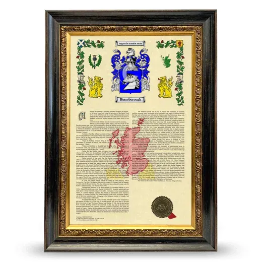 Horseborough Armorial History Framed - Heirloom