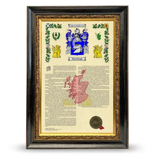 Horseburgh Armorial History Framed - Heirloom