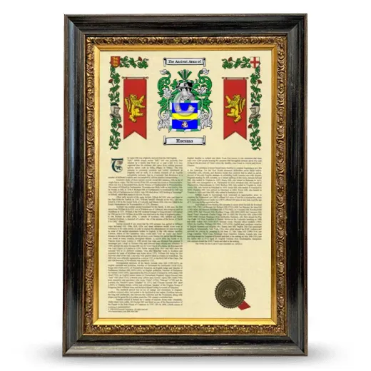 Horsma Armorial History Framed - Heirloom