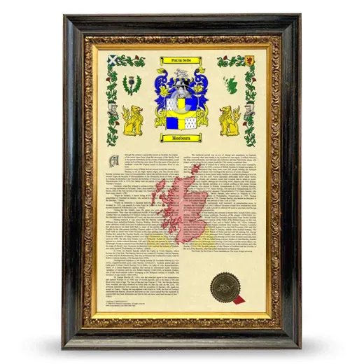 Hosburn Armorial History Framed - Heirloom