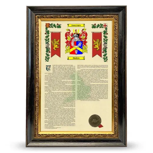 Hosken Armorial History Framed - Heirloom