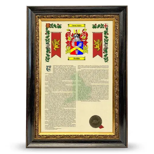 Hoskin Armorial History Framed - Heirloom