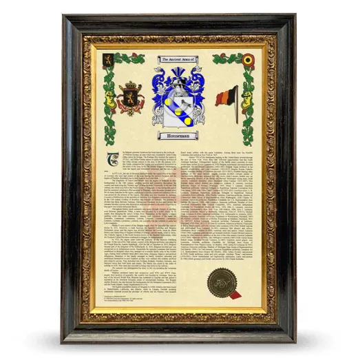 Houseman Armorial History Framed - Heirloom