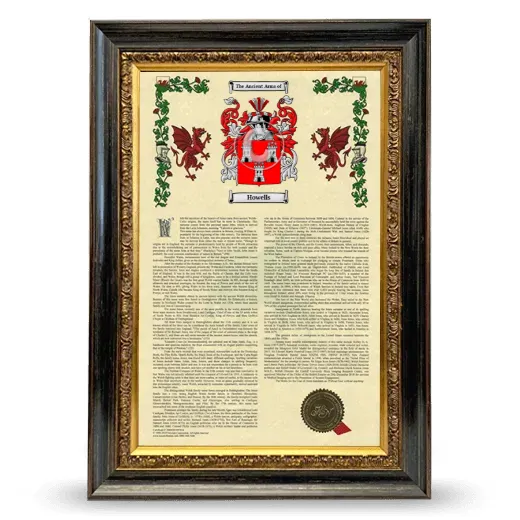 Howells Armorial History Framed - Heirloom