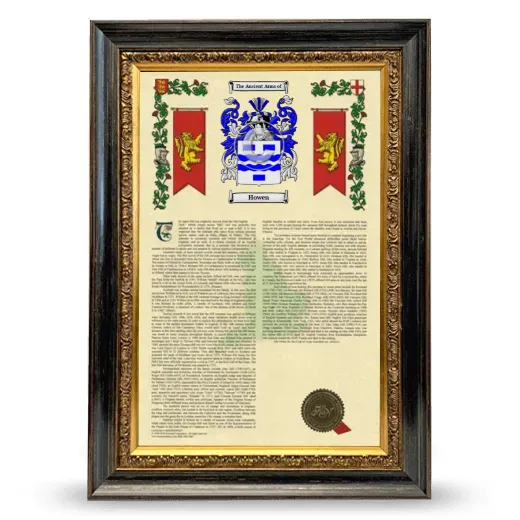 Howen Armorial History Framed - Heirloom