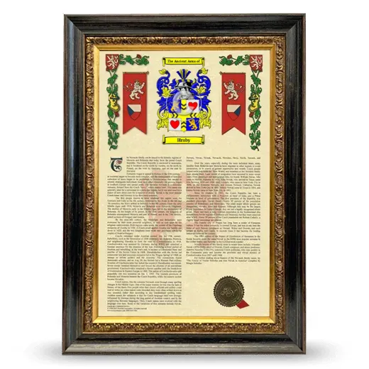Hruby Armorial History Framed - Heirloom