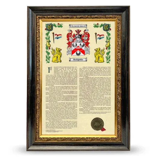 Hudspethe Armorial History Framed - Heirloom