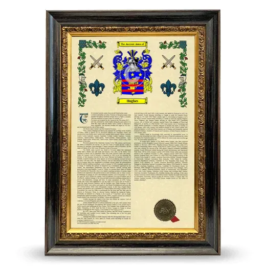 Hughes Armorial History Framed - Heirloom