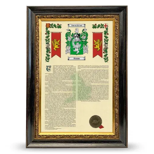 Humm Armorial History Framed - Heirloom