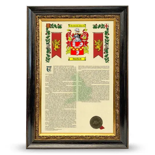 Huntback Armorial History Framed - Heirloom