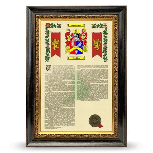 Huskins Armorial History Framed - Heirloom