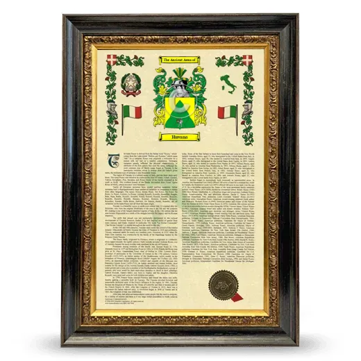 Huvana Armorial History Framed - Heirloom