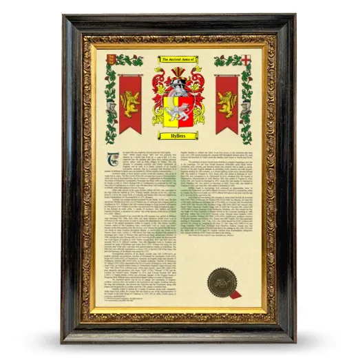 Hyllers Armorial History Framed - Heirloom