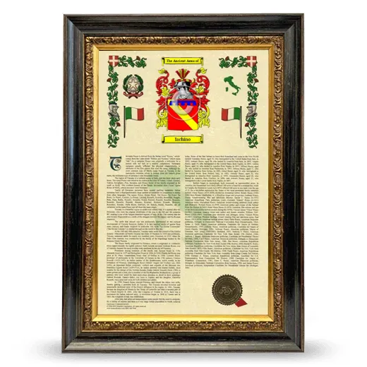 Iachino Armorial History Framed - Heirloom