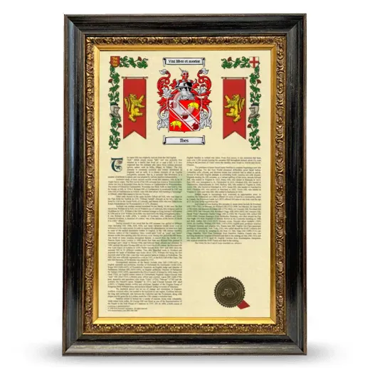 Ibes Armorial History Framed - Heirloom