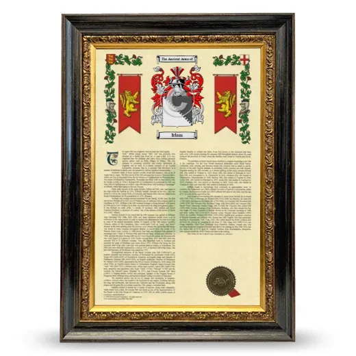 Irlam Armorial History Framed - Heirloom