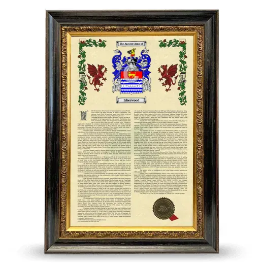 Isherwood Armorial History Framed - Heirloom