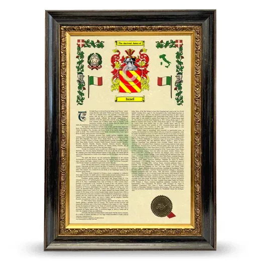 Israel Armorial History Framed - Heirloom