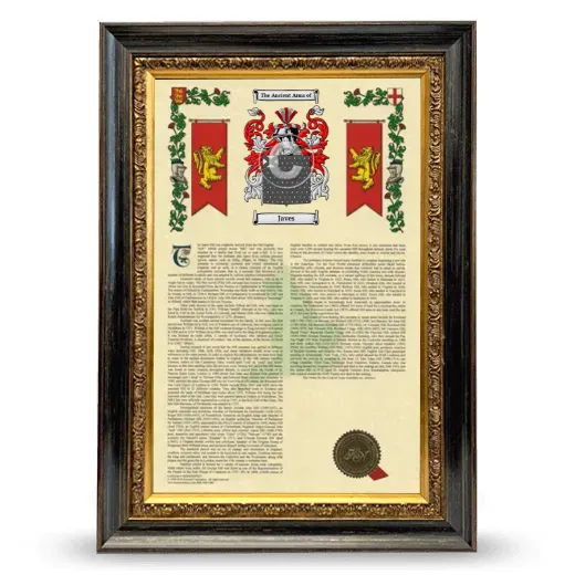 Javes Armorial History Framed - Heirloom