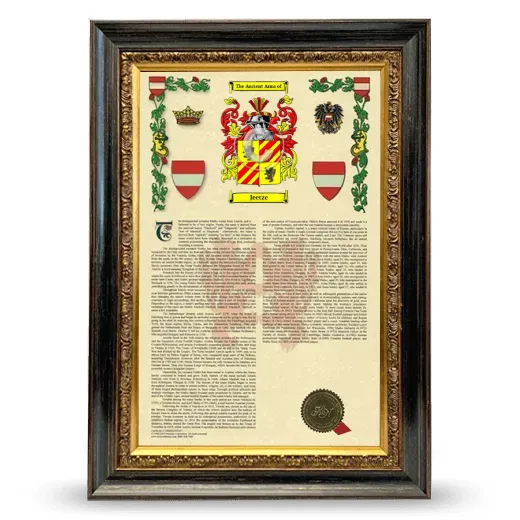 Jeetze Armorial History Framed - Heirloom