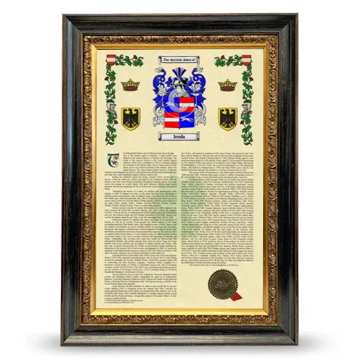 Jenda Armorial History Framed - Heirloom