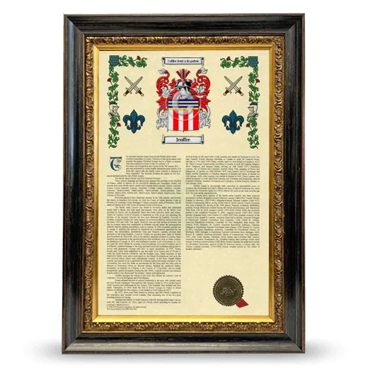 Jeoffre Armorial History Framed - Heirloom