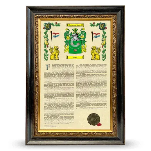 Jever Armorial History Framed - Heirloom