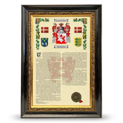 Johannesson Armorial History Framed - Heirloom