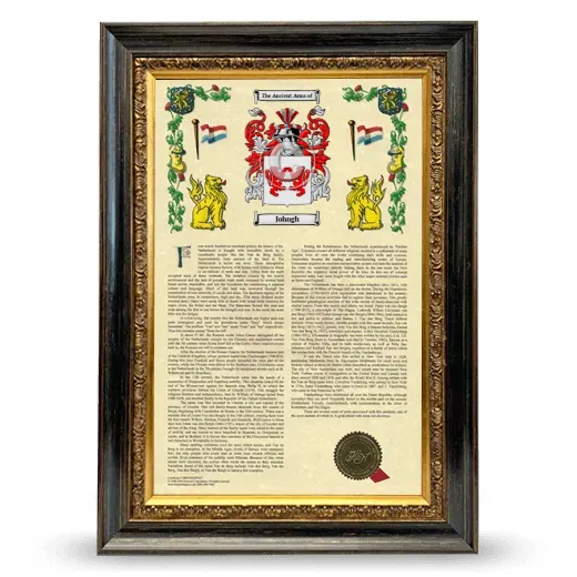Johngh Armorial History Framed - Heirloom