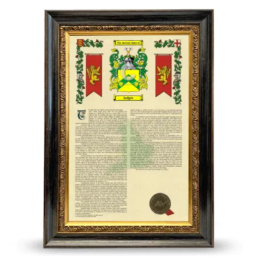 Judges Armorial History Framed - Heirloom