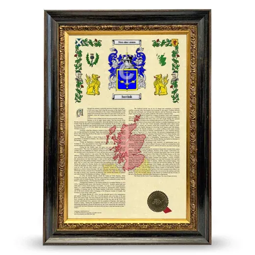 Justink Armorial History Framed - Heirloom