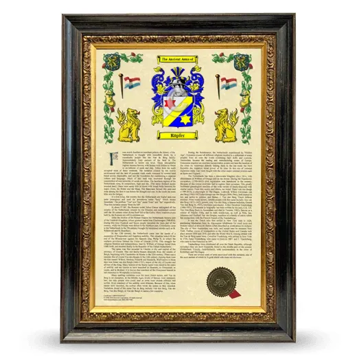 Küpfer Armorial History Framed - Heirloom