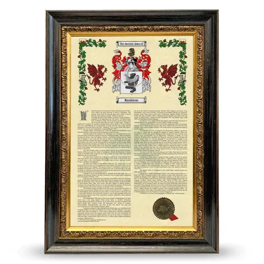 Kaniston Armorial History Framed - Heirloom