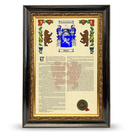 Kaspar Armorial History Framed - Heirloom