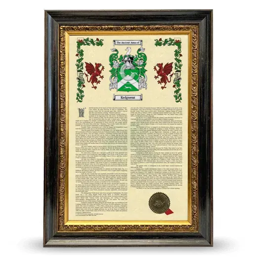 Kedgwent Armorial History Framed - Heirloom