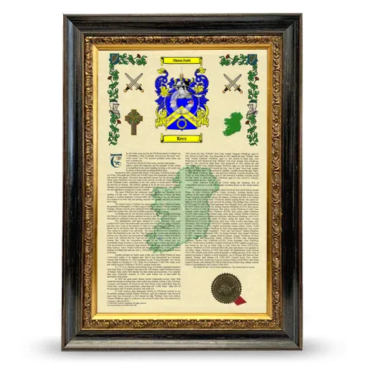 Kees Armorial History Framed - Heirloom