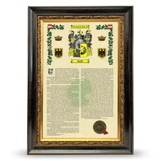 Kegels Armorial History Framed - Heirloom