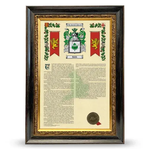 Keich Armorial History Framed - Heirloom